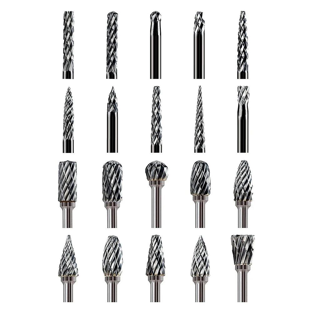 Carbide Burr Set Compatible With Dremel 1/8\" Shank 20PCS