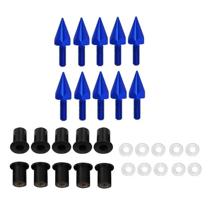 10 Lot 5mm New Motorcycle Windscreen Bolts Screws Fasteners Blue