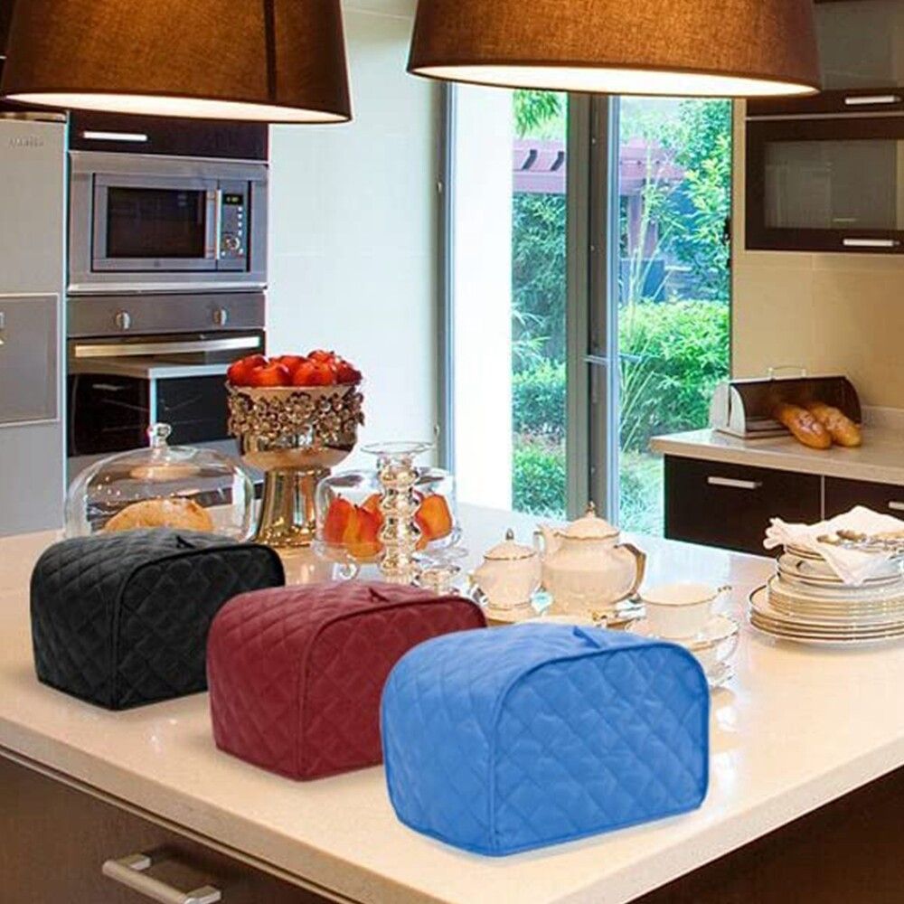 4-Pack Polyester Cloth Dustproof And Waterproof Bread Machine Cover Kitchen Cotton Cloth Dustproof Bread Maker Machine Toaster Cover-up Case Shade Hood Cover Protector White