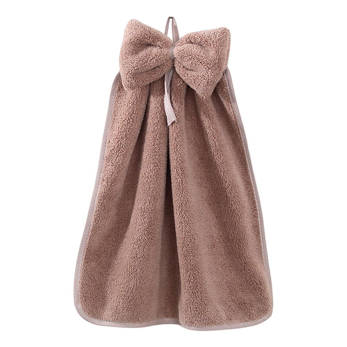 Drying Towel Lovely Bowknot Hand Drying Cleaning Towel Light Brown