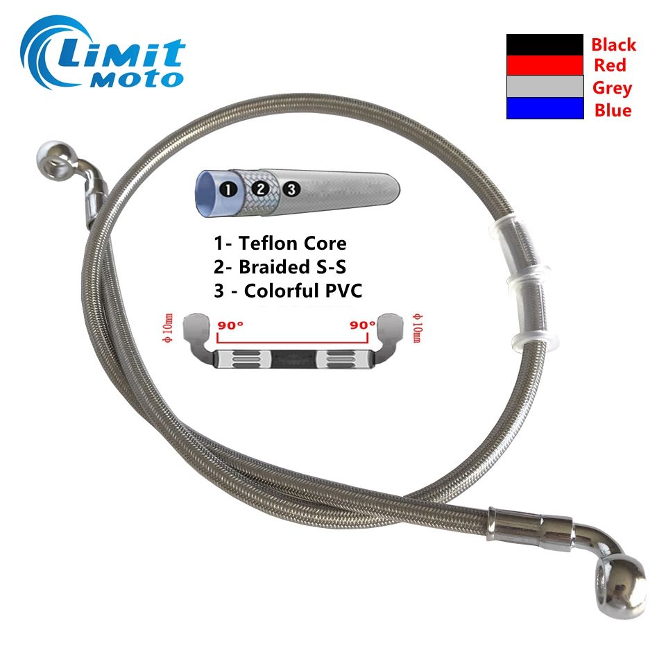 90° - 90° Motorcycle 400mm To 2200mm Dirt Bike Braided