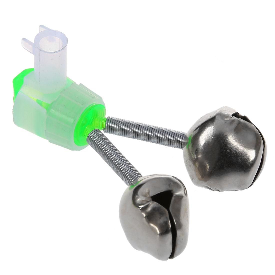 6 Pcs Fishing Rod Tip Green Silver Tone Bait Alarm Ring