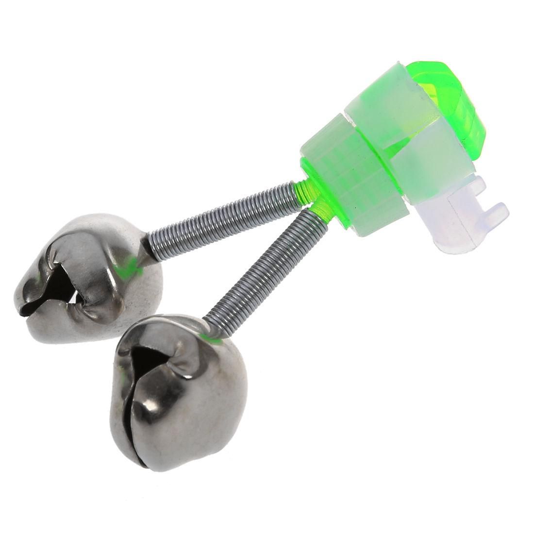 6 Pcs Fishing Rod Tip Green Silver Tone Bait Alarm Ring