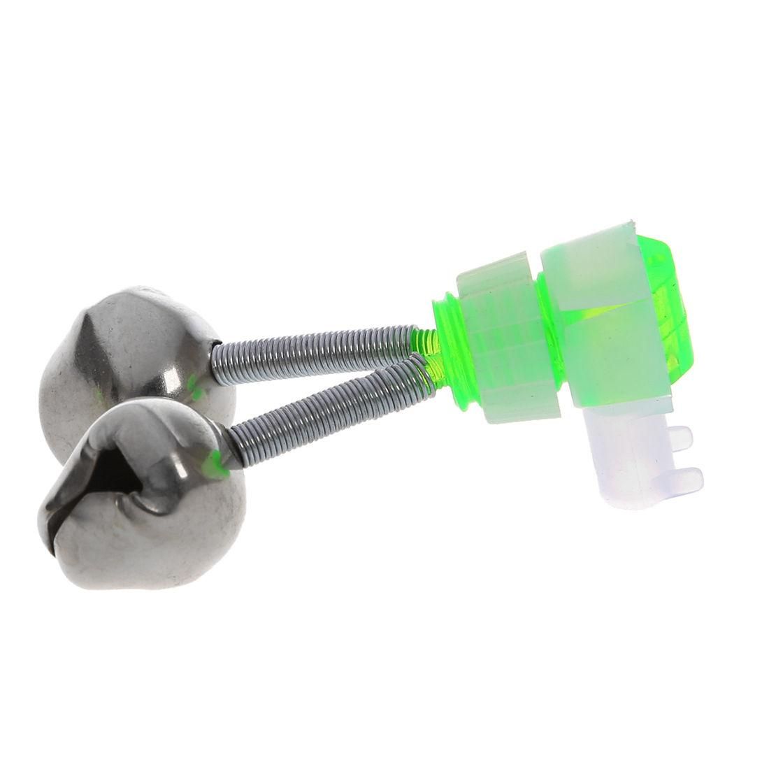 6 Pcs Fishing Rod Tip Green Silver Tone Bait Alarm Ring