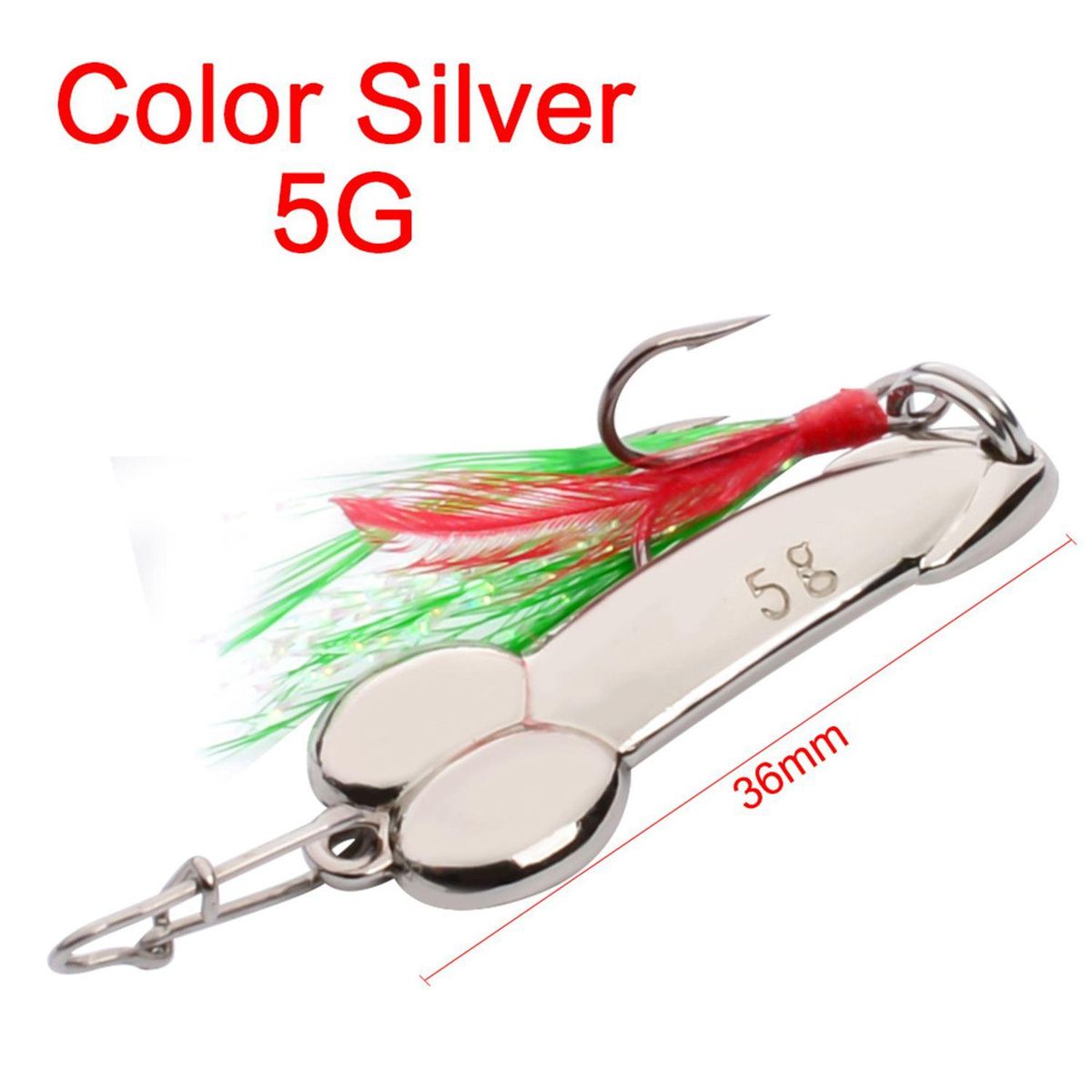 Metal Spoon Fishing Feather Hook 5g Silver Spinnerbait Hard