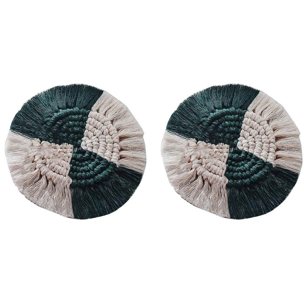 Coaster Cover,Bohemian Mat,with Tassels,for Office