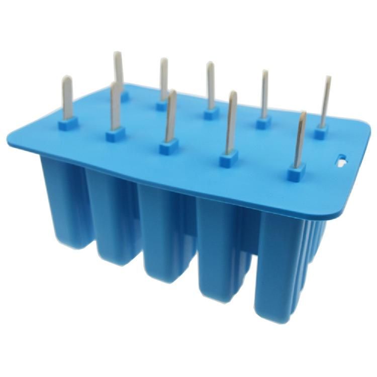 10 Even Ice Cream Ice Cream Mold Silicone Ice Tray Creative Popsicle Mold Ice Cream Abrasive Old Popsicle Ice Box Popsicle bags (50 pcs)