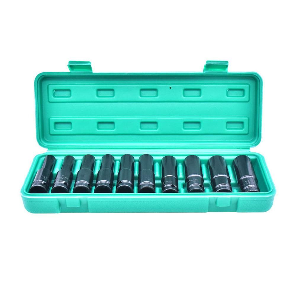 10PCS High-carbon Steel Ratchet Wrench Socket Set Household Automobile and Motorcycle Repairing Maintenance Tool Accessory Kit