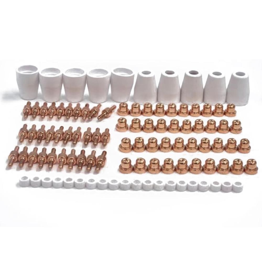 100pcs PT31 Extend Plasma Cutter Torch Nozzle Electrodes Nozzles Kit LG40A Accessory Set