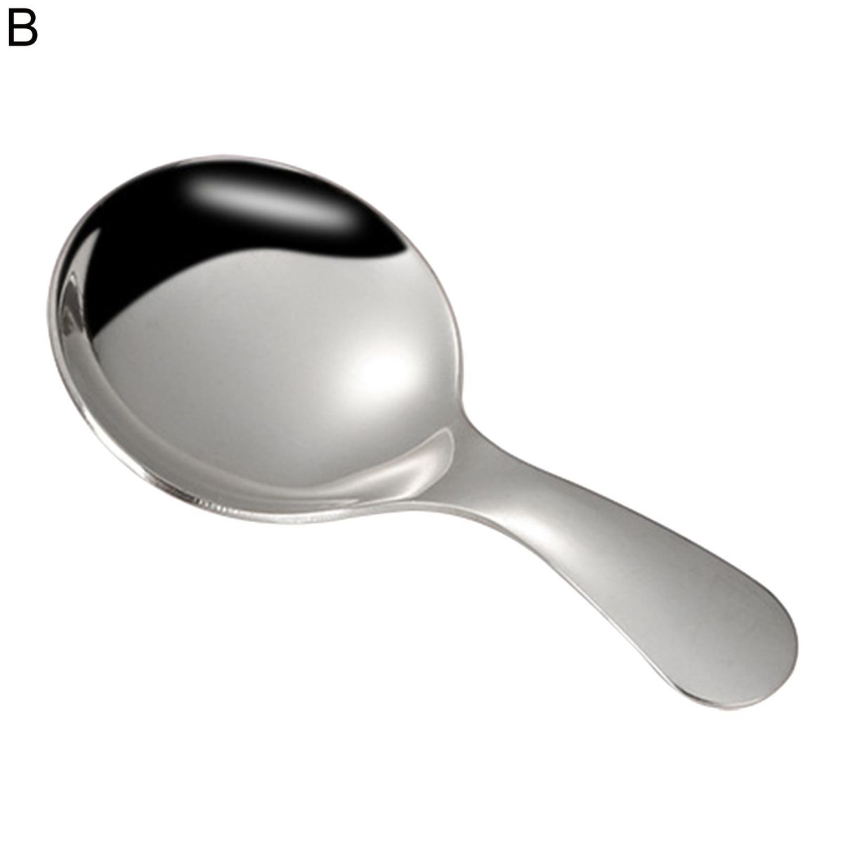 Tea Spoon Ergonomic Handgrip Coffee Scoop Spoon Silver