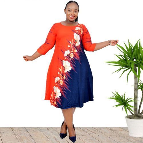 Moyoyo African Style Plus Size Floral Print Dress