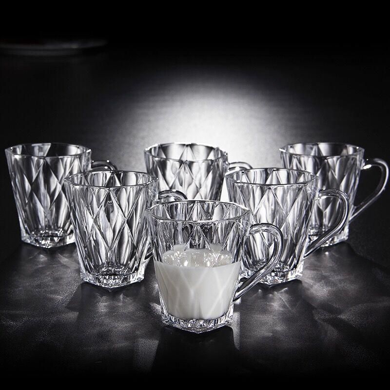 Diamond Glass Ware Transparent Glass Cup {6pcs}