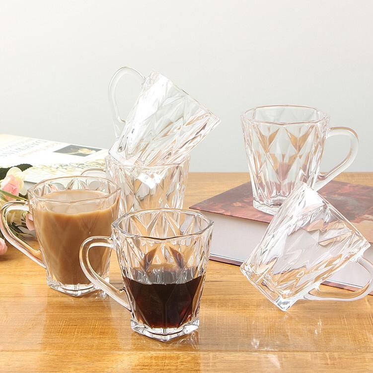 Diamond Glass Ware Transparent Glass Cup {6pcs}