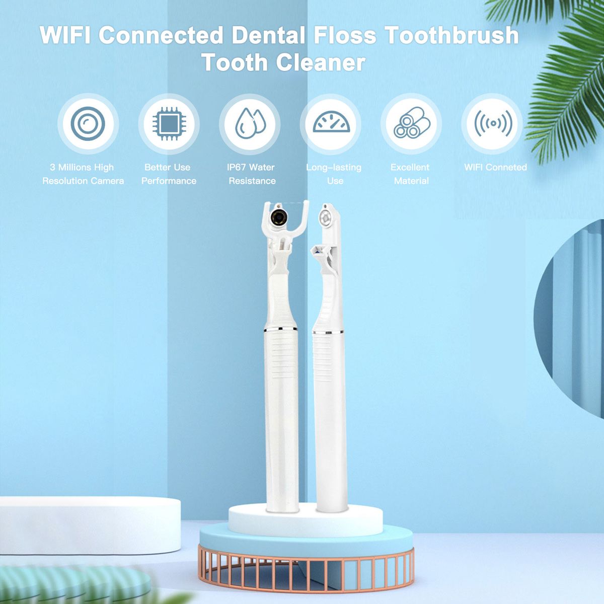 WI-FI Connected D-ental Floss T-oothbrush Tooth Cleaner
