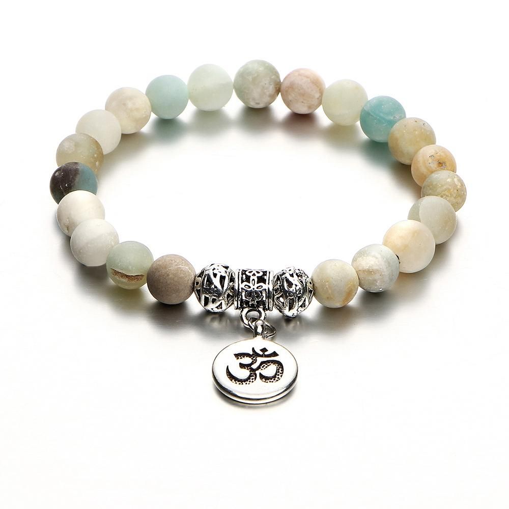 Fashion Beaded Bracelets Pendant Natural Stone Men Women Ban