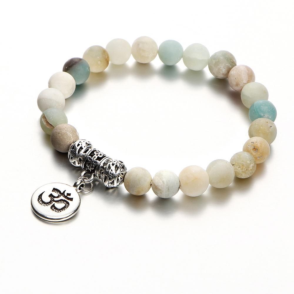 Fashion Beaded Bracelets Pendant Natural Stone Men Women Ban