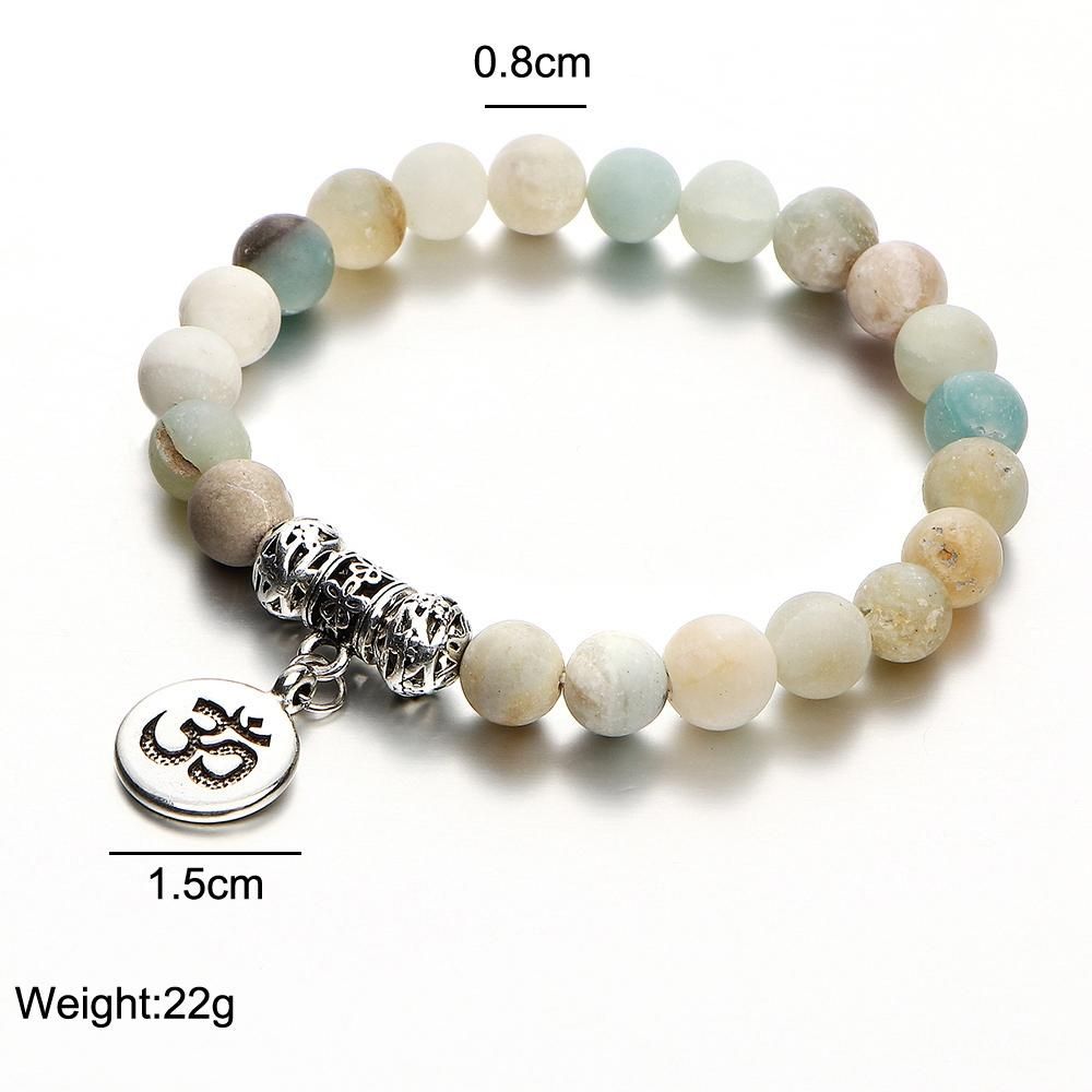 Fashion Beaded Bracelets Pendant Natural Stone Men Women Ban