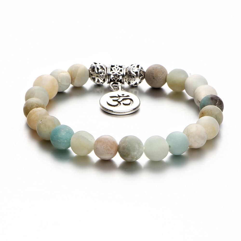 Fashion Beaded Bracelets Pendant Natural Stone Men Women Ban