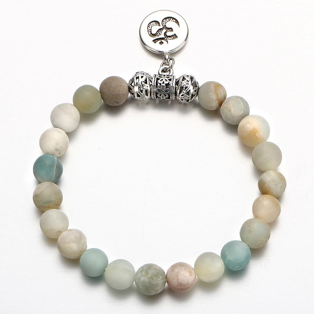 Fashion Beaded Bracelets Pendant Natural Stone Men Women Ban