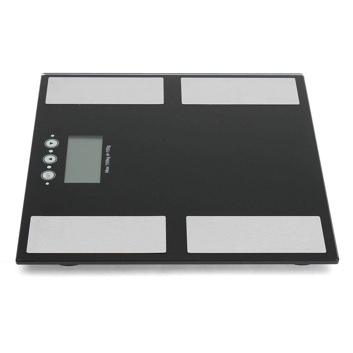 Slim Digital Bathroom Scale 330LB Body Weight LCD Glass Electronic Fitness M