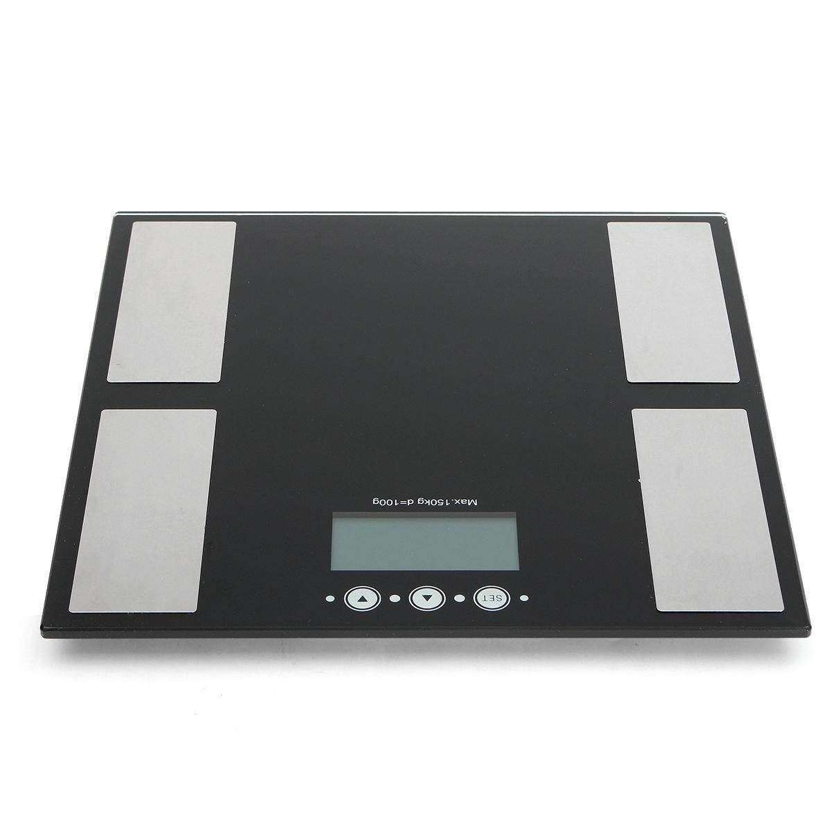 Slim Digital Bathroom Scale 330LB Body Weight LCD Glass Electronic Fitness M