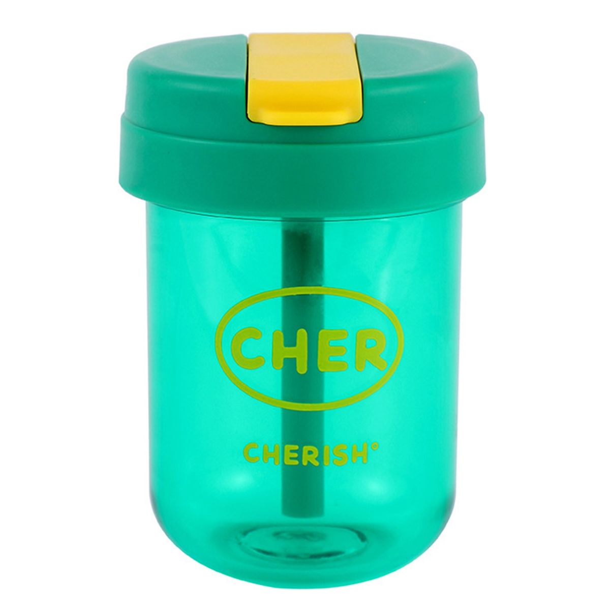 300ml Water Bottle Cartoon Kids Sippy Water Cup Bottle Green