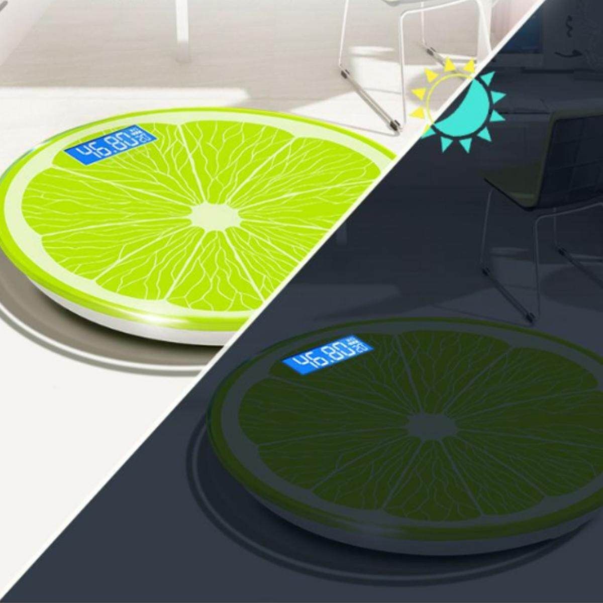 180Kg Rechargeable Body Weight Scale Green Lemon USB Charging Digital