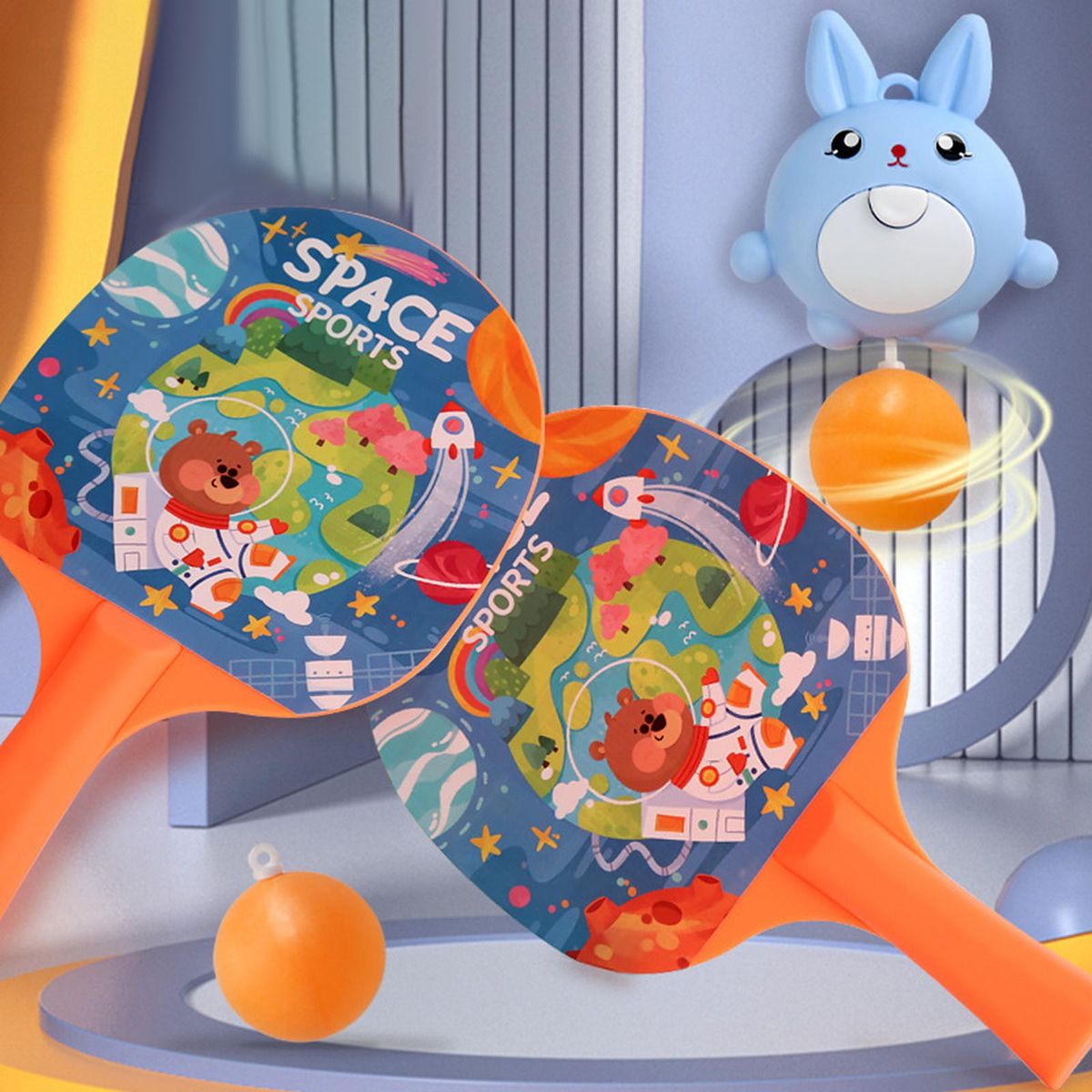 Table Tennis Balls Paddles And Ball Set Children Pink