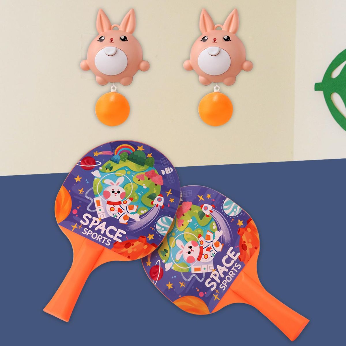 Table Tennis Balls Paddles And Ball Set Children Pink