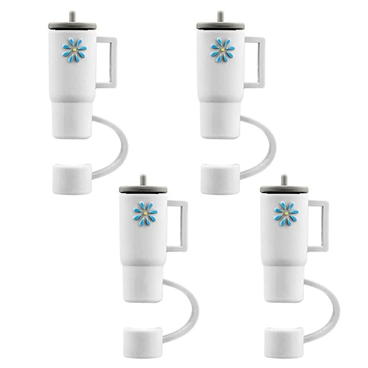 4Pcs Drinking Straw Cover Birthday Party Straw Cover White