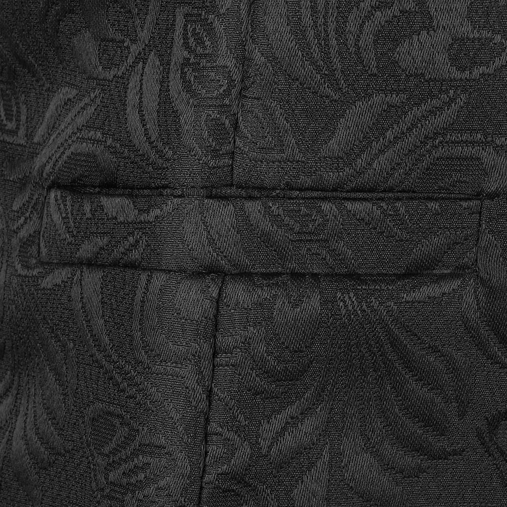 Retro Medieval Jacquard Vest Steampunk Waistcoat Tuxedo Vest M Black