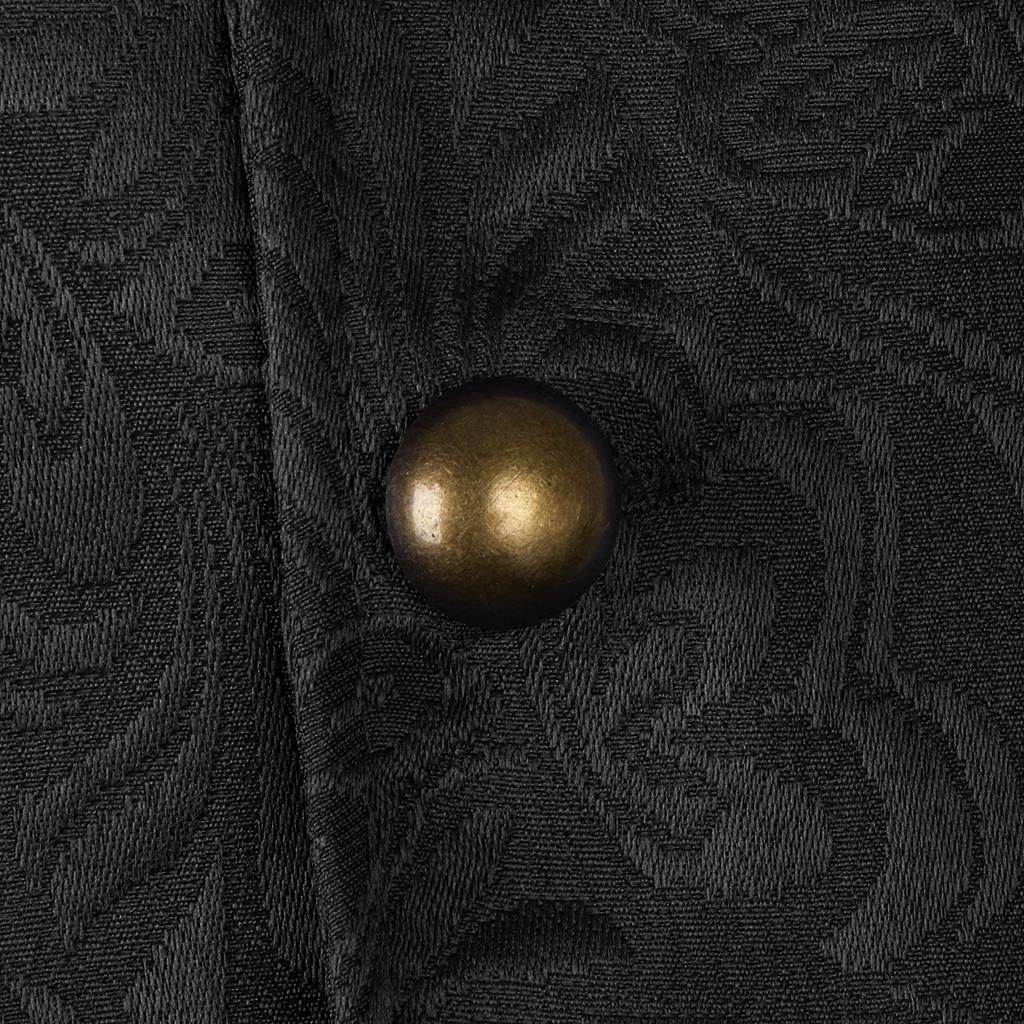 Retro Medieval Jacquard Vest Steampunk Waistcoat Tuxedo Vest M Black