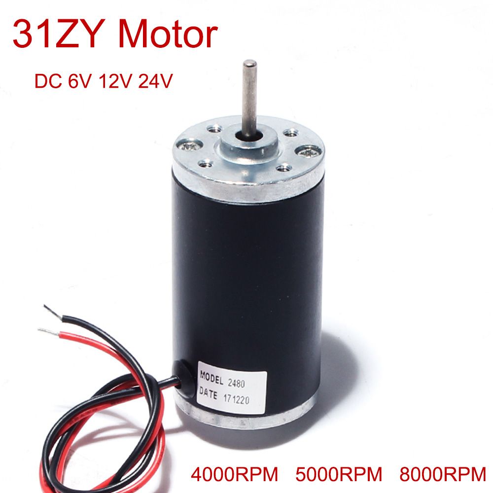 31ZY Permanent Magnet Electric Motor DC 6V 12V 24V 4000RPM 5000RPM 8000RPM Reducer Reversible