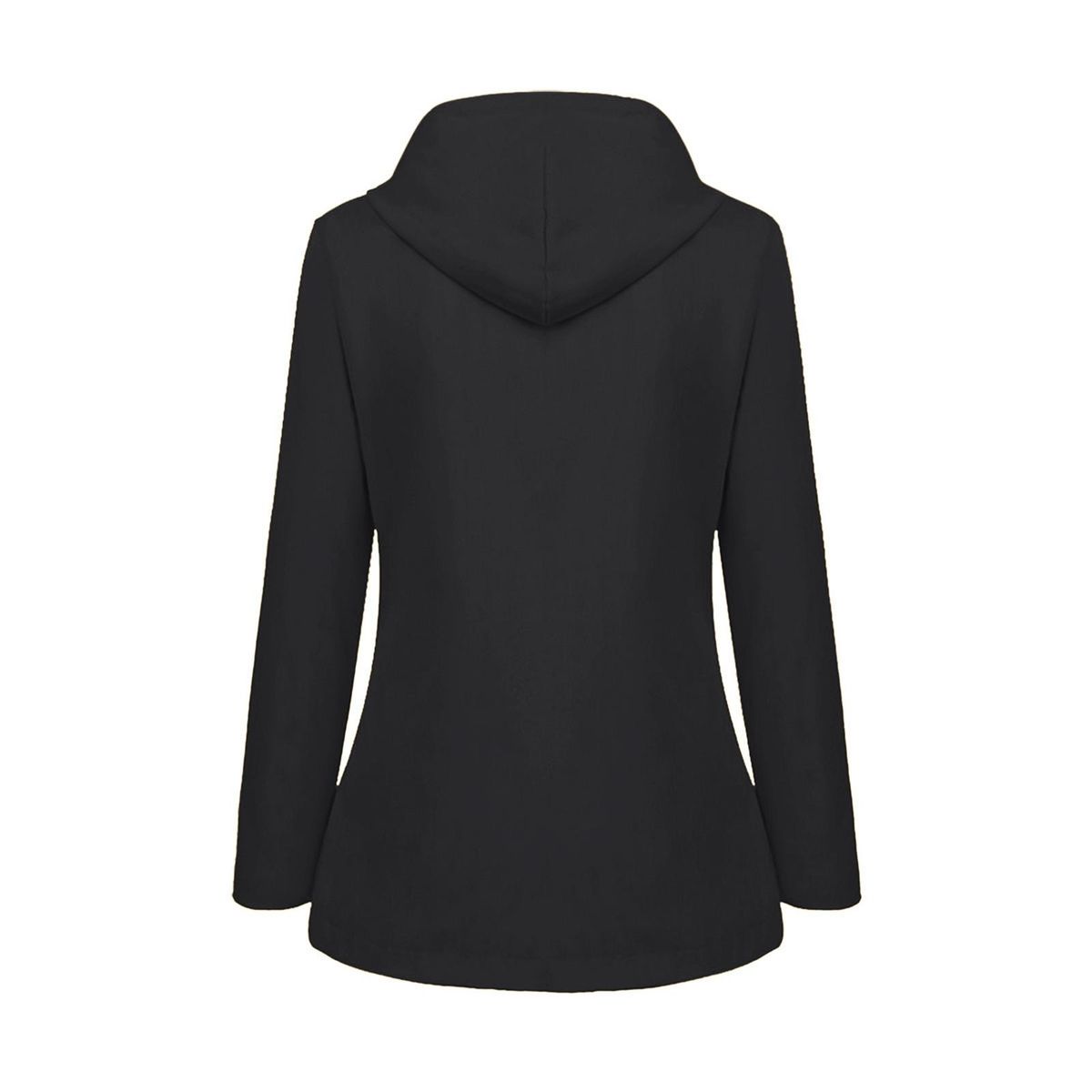 Hooded Woman Jacket Waterproof Rain Coat Dark Gray XL