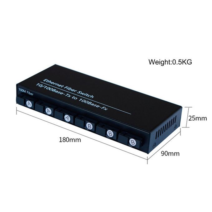 6 Light 2 Ele Tri  Single Fiber Opti Al Trans Eiver Fiber Opti  Swit H-Black-EU