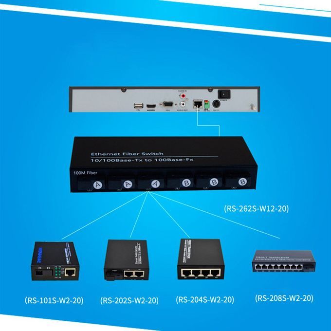 6 Light 2 Ele Tri  Single Fiber Opti Al Trans Eiver Fiber Opti  Swit H-Black-EU