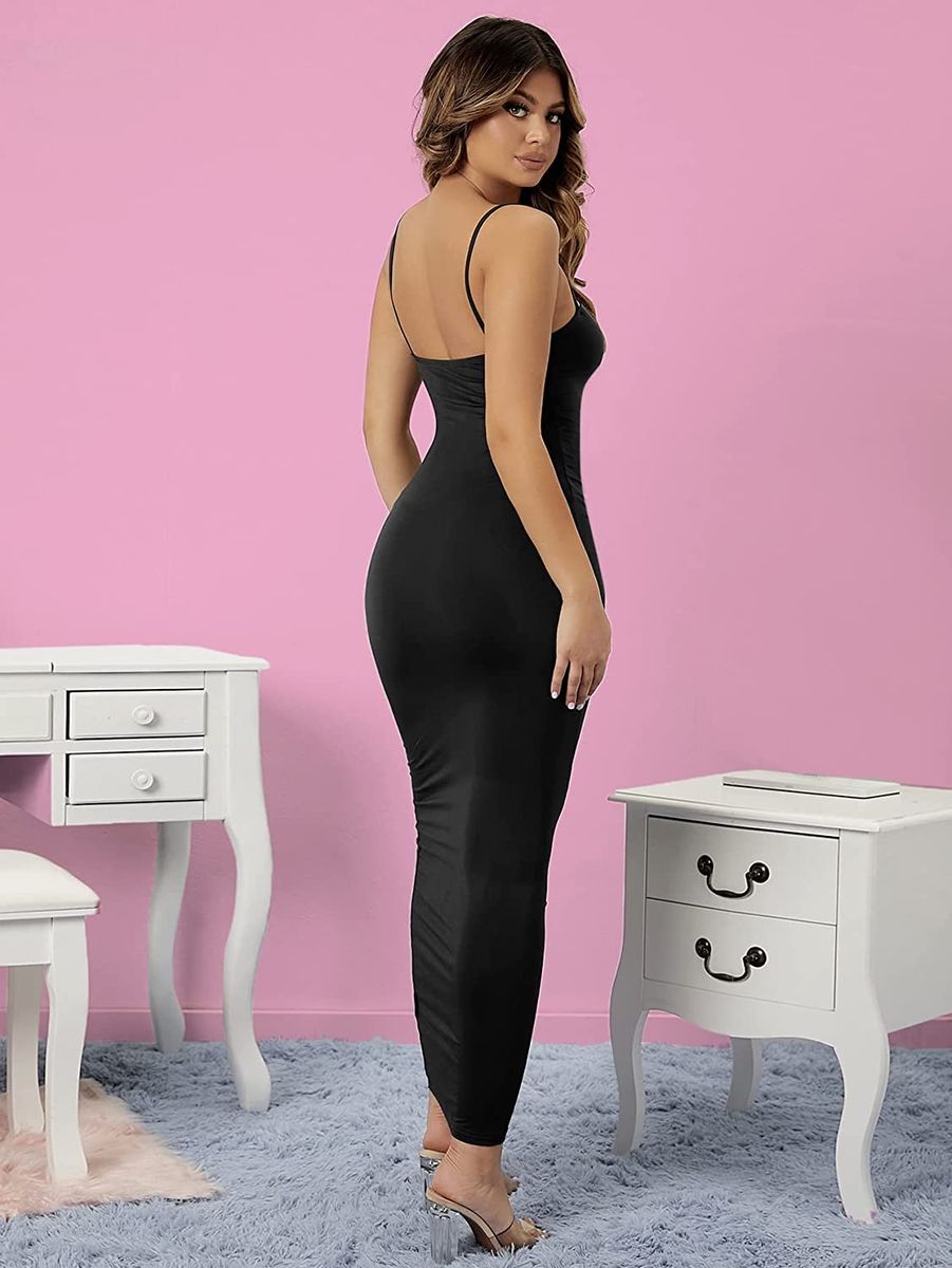 SheIn Women's Spaghetti Strap Bodycon Maxi Dress Sleeveless