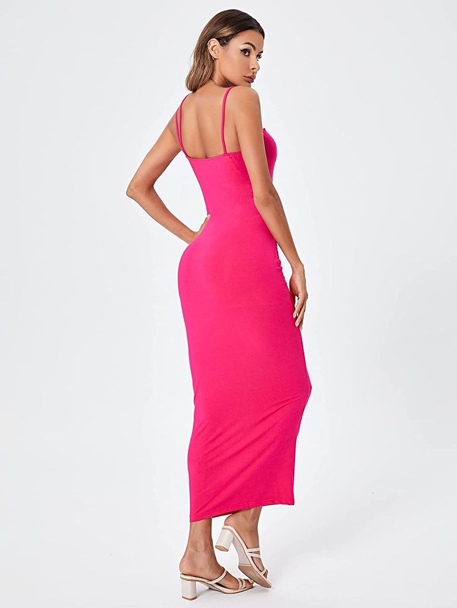 SheIn Women's Spaghetti Strap Bodycon Maxi Dress Sleeveless