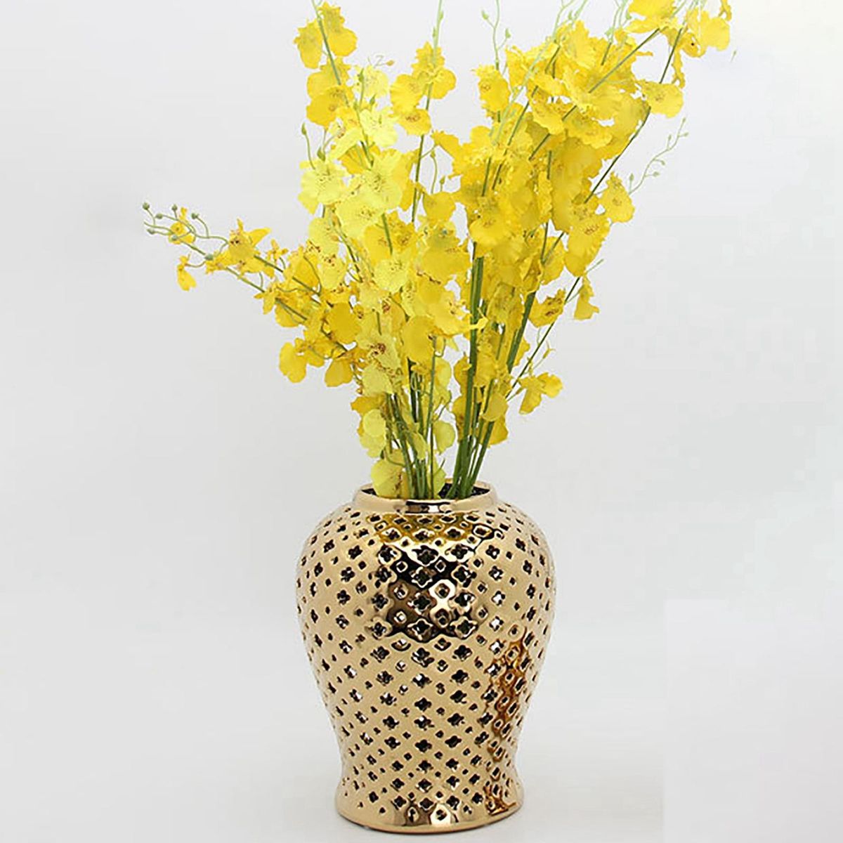 Ginger Jar Oriental Lattice Light Luxury Gold For Restaurant Parties