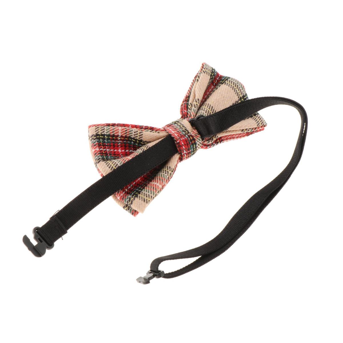 Kids Suspenders And Matching Bow Tie Set Y Shaped 4 Clips Beige