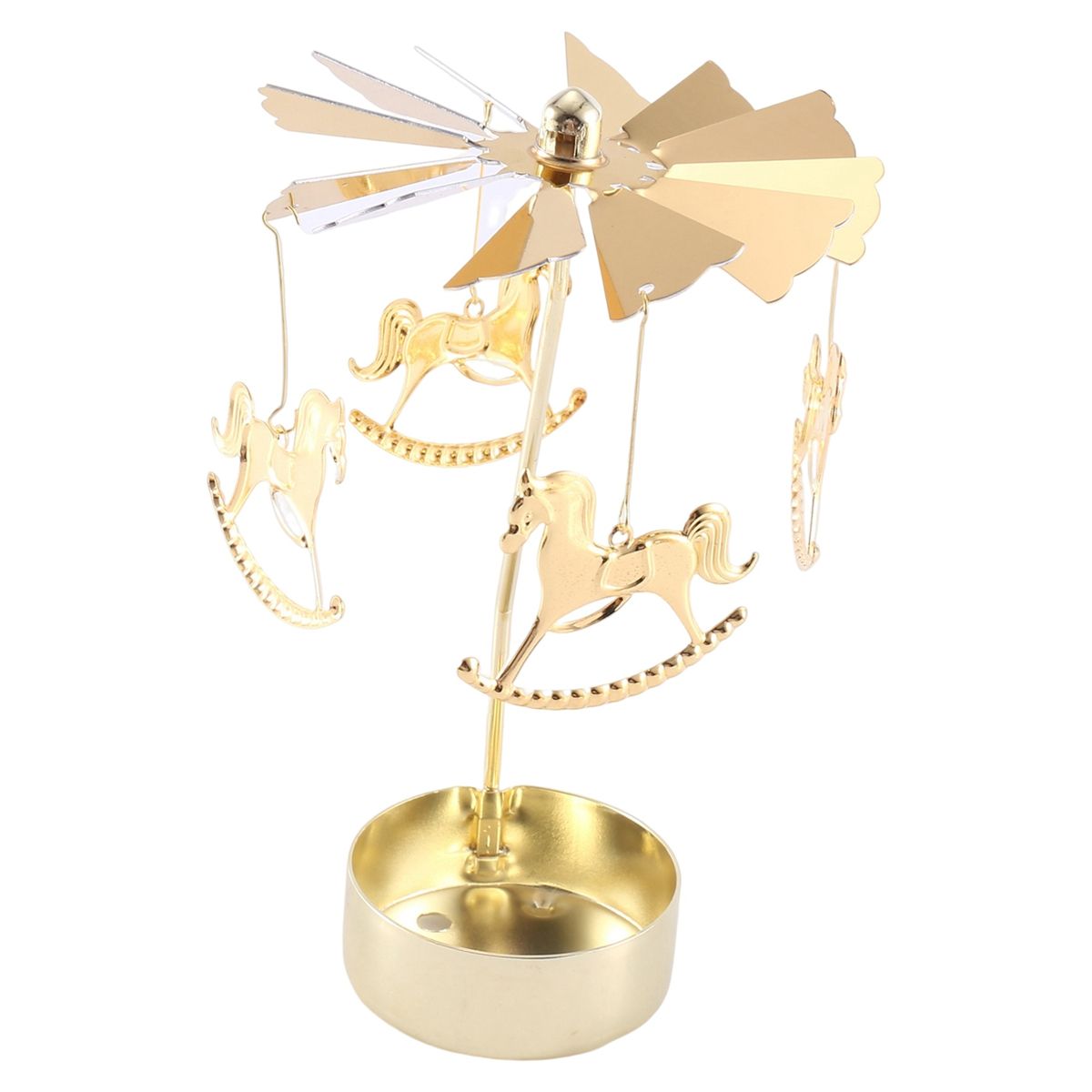 2PCS Gold Metal Candle Holders Room Decoration Rotating