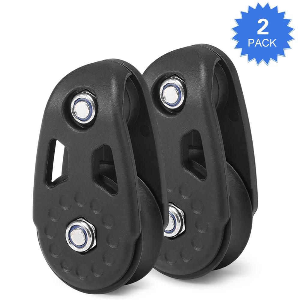 2 PCS Kayak Slide Rail Anchor Trolley Kit Pulley Blocks for Kayak Canoe Boat
