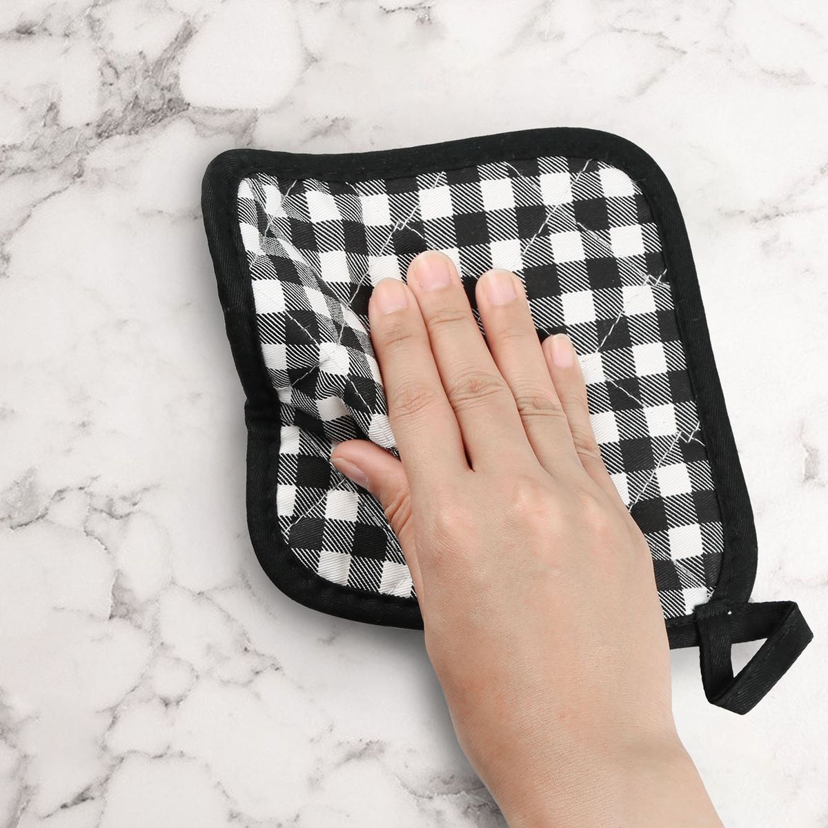 Silicone Gloves Non-Slip Oven Mitts 2 Cotton Pot Holders