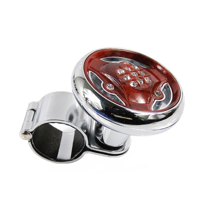 Stylish Rhinestones Car Steering Wheel Spinner Knob-4#
