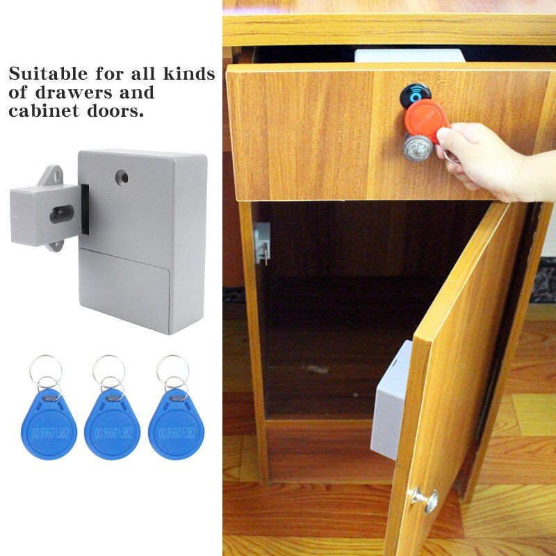 Smart R Lock Hidden Drawer Lock Cabinet Door Lock EMID Card Invisible Furniture Lock Wardrobe Electronic Lock