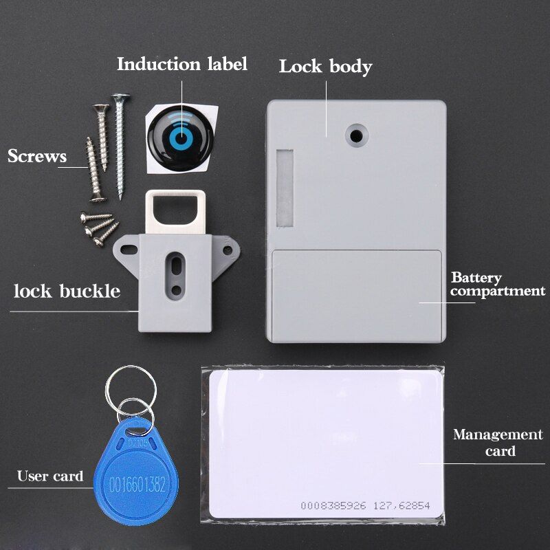 Smart R Lock Hidden Drawer Lock Cabinet Door Lock EMID Card Invisible Furniture Lock Wardrobe Electronic Lock