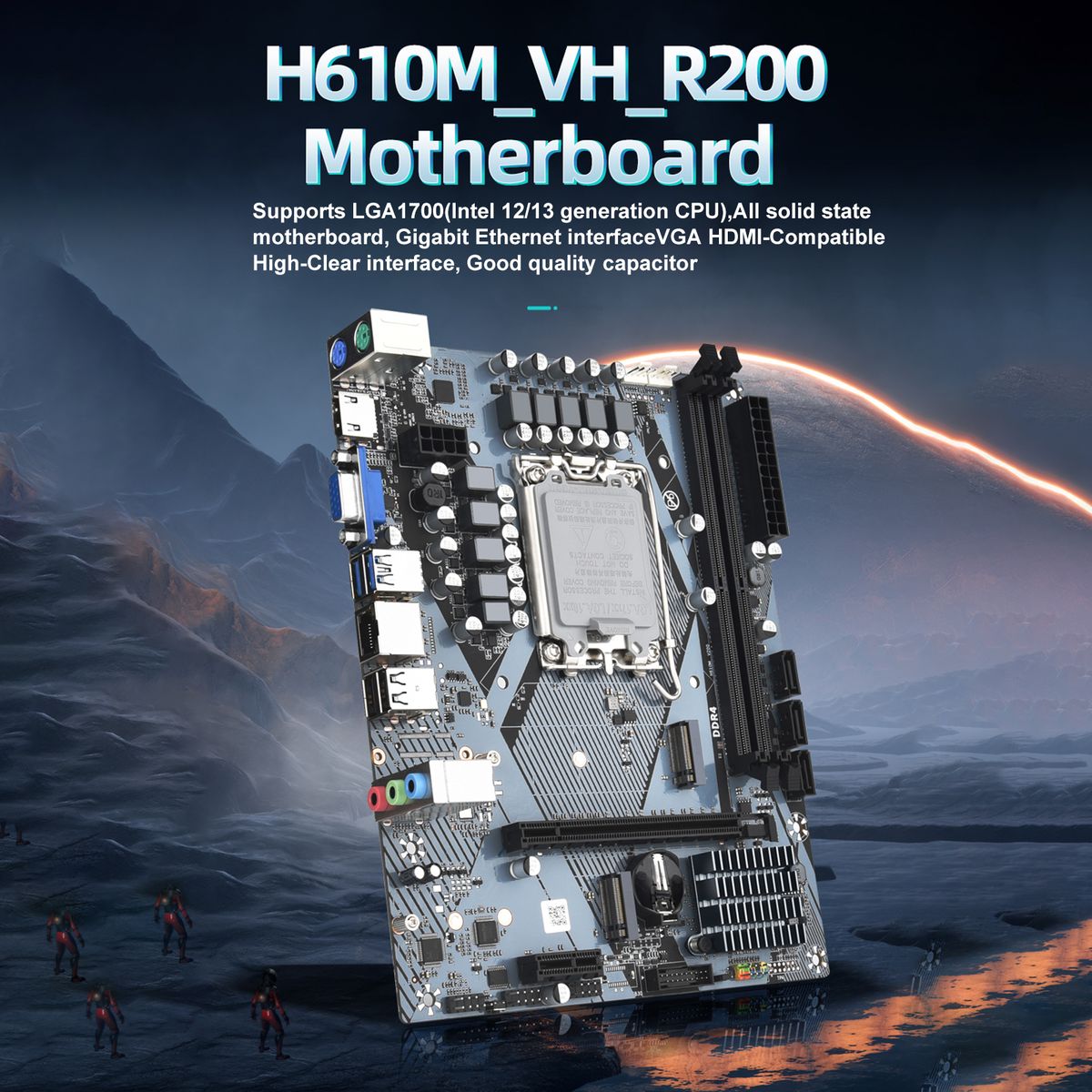 DDR4 H610M Computer Motherboard LGA1700 CPU Dual Channel