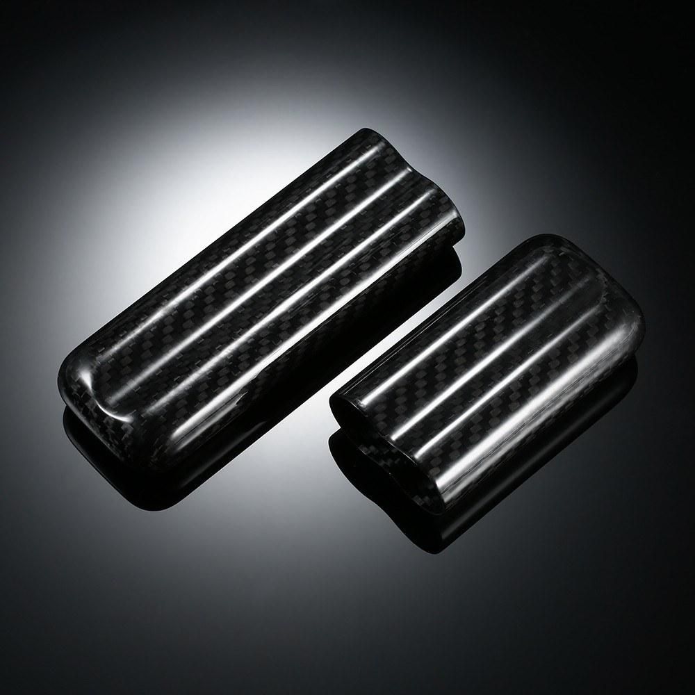 Black Carbon Fiber 2-Cigar Case Lightweight Cigar Storage Tube Holder Travel Cigar Humidor for up to 57 Ring Gauge Cigars