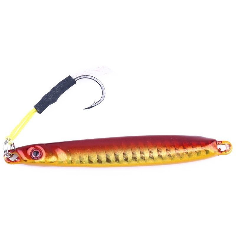HENGJIA 8cm/30g Luya Fishing Lure Artificial Hard Bait Hook Iron Plate Fishing Tackle (Red)