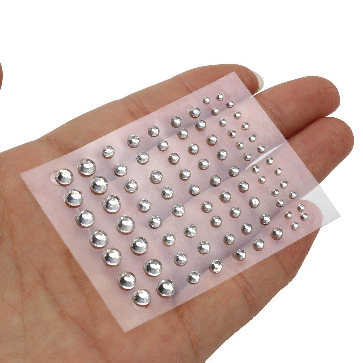 81Pcs Eye Shadow Diamond Glitter Eye Nail Art Jewelry Tattoo Makeup Stickers Army Green